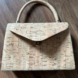 NWOT Faux Wood Textured Purse